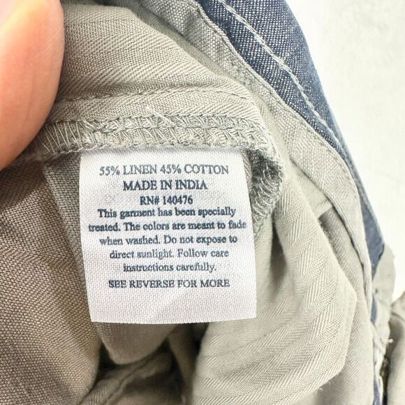 Faherty Men's Linen Cotton Shorts Size 40 Flat Front 9.5" Inseam Gray/Beige - Picture 6 of 6